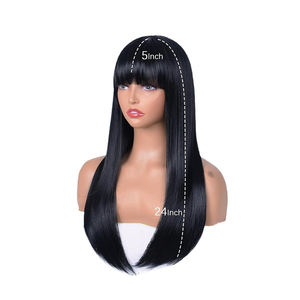 Diadema de peluca de seda sintética resistente al calor con flequillo suave y largo, cómoda y elástica, para salón de belleza, venta al por mayor - Product Image 4