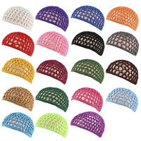 Filets à cheveux en maille pour femmes, bonnets de nuit au crochet, snoods, bonnets de sommeil, couvre-têtes de nuit, turbans, filets à cheveux tricotés faits main, enveloppes pour cheveux