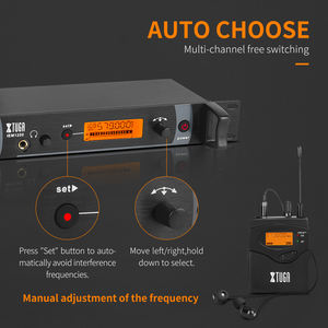 XTUGA IEM1200 Sistema de Monitoreo Inalámbrico Profesional de 2 Canales con 2 Bodypacks para Escenario - Product Image 4