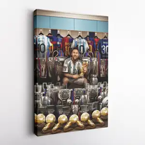 Lionel Messis Eroberung spiel ist komplett Canvas Wall Art Print Home Decor Handgemachtes gerahmtes Poster