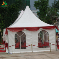 Carpa de Jardín con Marco de Aluminio Blanco para Publicidad, Gazebo Rosa Tipo Pagoda para Eventos, 5mx5m en Oferta