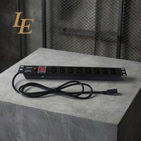 Barre de distribution d'alimentation en alliage d'aluminium de 19'' avec 6 prises OEM, 12 voies, Allemagne
