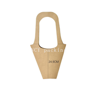 Tas Kemasan Buket Bunga dari Kertas Kraft Daur Ulang Buatan Tangan, Tahan Lama, Dapat Disesuaikan, dengan Pita Pegangan dan Laminasi, Cetak Digital untuk