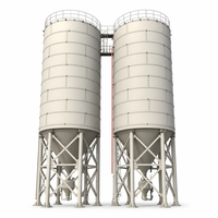Silo à ciment en acier de type boulonné de 600 tonnes, réservoir de stockage de poudre modulaire pour centrale à béton, norme européenne