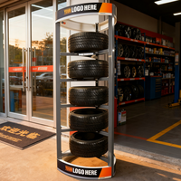 Présentoir à pneus en métal robuste personnalisé-Support à plusieurs niveaux pour magasins de pièces automobiles, concessionnaires et organisation de garage