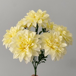 Flores Artificiales de Seda Transfronterizas, Ramo de Dalias Nórdicas Japonesas Retro Teñidas a Mano de 7 Cabezas, Decoración para el Hogar, Flor para Centros Comerciales - Product Image 6