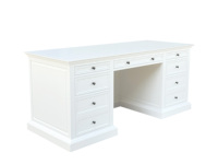 FH1212 Mobilier français moderne de luxe en bois massif blanc pour bureau à domicile Bureau de direction Coiffeuse en bois avec tiroirs