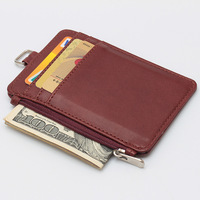 Dompet Kartu Identitas Premium dari Kulit PU dengan Kantong Koin, Resleting, Slot Kartu, Tali Leher, dan Tempat Kartu Identitas