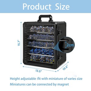 Étui de transport miniature, étui de rangement miniature avec 5 plateaux, vitrine de présentation et de transport pour figurines d'<span class=keywords><strong>action</strong></span> et objets de collection - Product Image 2