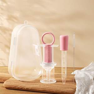 Compte-gouttes pour bébé, distributeur de médicaments en silicone anti-étouffement pour nourrissons de 3 mois et plus, alimentation à l'eau et par <span class=keywords><strong>seringue</strong></span> - Product Image 3