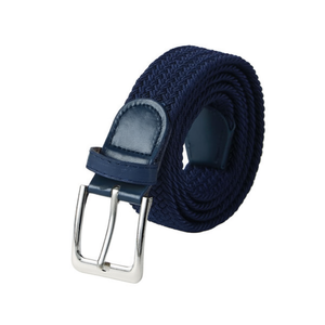 Correa de cuero elástica trenzada azul oscuro de 3.5 cm para hombres y mujeres - Product Image 1