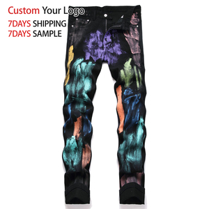 กางเกงยีนส์เดนิมเอวกลางทรงครอสแพนท์คุณภาพสูงสไตล์ Y2K ขายส่ง ไมโครอีลาสติก สตรีทแวร์ลำลอง ทรงตรง ขาเดฟเข้ารูป - Product Image 1