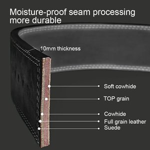 2024 새로운 사용자 정의 10mm 및 13mm 암소 가죽 체육관 및 훈련 벨트 역도를위한 애니메이션 파워 리프팅 벨트 - Product Image 4