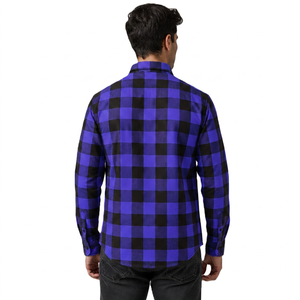 Camisa a cuadros de franela de algodón premium, estilo casual y de trabajo, de tejido grueso, con diseño de leñador y a la moda. - Product Image 2