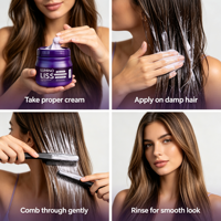 Crème Capillaire Correctrice Protéinée Hydratante et Nourrissante pour Cheveux Abîmés – Crème de Soin Capillaire Lissante et Brillante – Marque Privée OEM