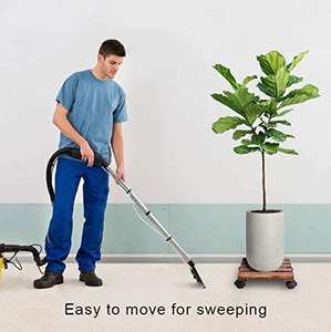 Supports à plantes en bois carrés, déplaceur de pots de fleurs, <span class=keywords><strong>support</strong></span> à plantes avec <span class=keywords><strong>support</strong></span> à fleurs carré en bois verrouillable - Product Image 3