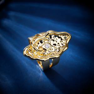 Anillos de dedo de gama alta de moda 011765, joyería india de Zirconia cúbica AAA para mujer, accesorios de joyería de compromiso de boda - Product Image 1