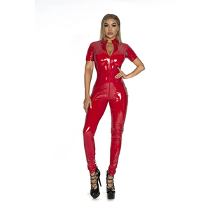 Chiusura lampo della Biforcazione Aperta delle donne del Locale Notturno Catsuit Manica Corta Delle Donne Della Biancheria <span class=keywords><strong>Tute</strong></span> <span class=keywords><strong>In</strong></span> <span class=keywords><strong>Pelle</strong></span> Pagliaccetti Delle Donne Della Tuta - Product Image 4