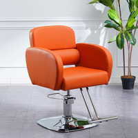 Fauteuil de salon contemporain en cuir PU avec mécanisme hydraulique rotatif et réglable en hauteur pour barbier, mobilier de salon commercial