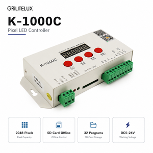 Contrôleur LED Pixel K1000C DC5-24V 2048 Pixels 1 Port Synchronisation Filaire RGB RGBW pour Éclairage Scénique - Product Image 1