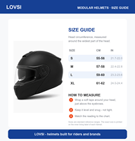 Casque de moto intégral LOVSI Predator ABS avec visière double, intérieur entièrement amovible, fermeture double D, homologué DOT, neuf, tailles M/L/XL
