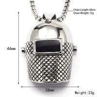 Collier pendentif casque de soudeur en acier inoxydable plaqué or pour homme, vente en gros d'usine