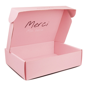 2025 New Pulida Free Sample Custom Logo Double Side Printed <strong>Pink</strong> <strong>Gift</strong> Corrugated Shipping Paper Box - Product Image 2