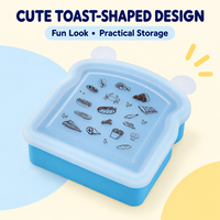 Boîte à sandwich réutilisable en silicone de qualité alimentaire, sans BPA, étanche, flexible, pour le déjeuner des enfants et des adultes