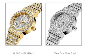 Blues Fashion 24mm orologio da <span class=keywords><strong>donna</strong></span> piccolo con diamanti orologio classico analogico impermeabile in <span class=keywords><strong>oro</strong></span> 18 carati - Product Image 5