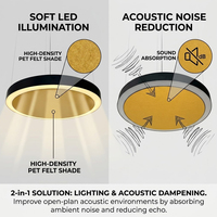 NanFeng Suspension LED Acoustique en Mousse Insonorisante, Anneau Lumineux Insonorisant, Garantie 2 Ans, Lampe Suspendue pour Projets de Centres Commerciaux