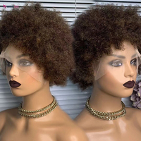 Afro Kinky Curly Perruques de Cheveux Humains 13x4 Lace Frontal Short Bob Perruque 100% Cheveux Humains Ginger 613 Pas Cher Perruques de Dentelle pour les Femmes Noires