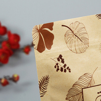 Bolsa de Papel Kraft Reutilizable con Cierre y Ventana Transparente, Diseño Personalizado, para Envasado de Frutos Secos