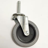 Roues pivotantes universelles HM2206 de 4 pouces, noires et grises, à visser, pour chariots de cuisine et d'atelier, vente directe usine