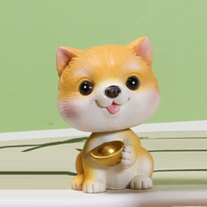 Nouvelles figurines mignonnes Wang Xingyu qui secouent la tête, chien Chai de dessin animé, chiot Teddy, artisanat en résine fait main, vente en gros immédiate - Product Image 2