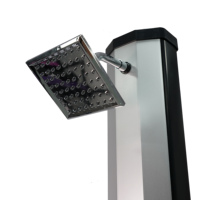 Promotion : Douche solaire extérieure octogonale 40L avec revêtement argenté sur trois côtés, pour piscine et jardin, avec pommeau de douche pluie, personnalisable OEM