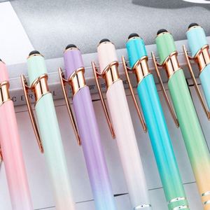 ปากกาลูกลื่นโลหะอะลูมิเนียมหน้าจอสัมผัส สีไล่เฉด พร้อมสลักโลโก้ ของขวัญส่งเสริมการขาย - Product Image 3