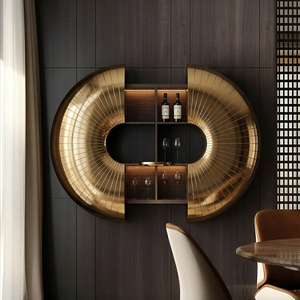 Armoire à vin de luxe, bar moderne, rangement décoratif pour hôtel, villa, intérieur Dzp060314, moderne et contemporain - Product Image 1