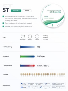 Materiale dentale zirconio blocco multistrato 98mm sistema aperto STML <span class=keywords><strong>Zirconia</strong></span> disco Cad Cam uso laboratorio dentale - Product Image 3