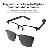 Lunettes Intelligentes IA sans Fil à Paire Libre pour Appels Mains Libres, Lentilles Magnétiques à Remplacement Rapide, Lecteur de Musique, Appels Téléphoniques, Contrôle Tactile et Vocal