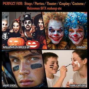 Kit d'applicateur de peinture minérale pour le visage et le corps blanc, vert, violet, Halloween, <span class=keywords><strong>fée</strong></span> sombre, sorcière, monstre, costume de cosplay - Product Image 6