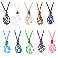 Pierre naturelle en cristal, accessoires de bijoux, collier en filet, Original, filet tissé, rétro, pendentif en filet, corde réglable, colliers