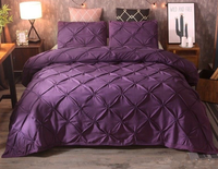 Vente directe usine – Parure de lit 3 pièces unie en tissu tissé pour la maison – Housse de couette et taies d'oreiller – Textile de maison – Export