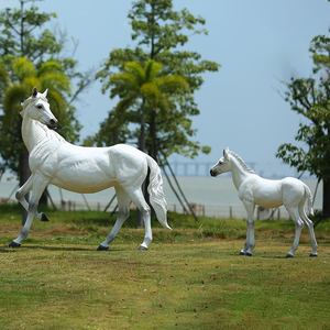 Grande Statue de cheval en Bronze, grande taille, déco de parc, Sculpture de famille, fibre de verre, résine - Product Image 6