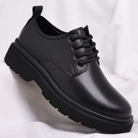 Chaussures habillées décontractées pour hommes à lacets, style Oxford, à semelle épaisse et plateforme, confortables, en similicuir, pour le travail et la marche quotidienne, OEM