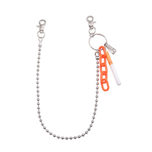 โซ่คาดเอวอะคริลิค จี้รูปบุหรี่ ประดับลูกปัดสีส้ม โซ่โลหะ สำหรับใส่ทุกวัน แฟชั่นเครื่องประดับร่างกาย - Product Image 5