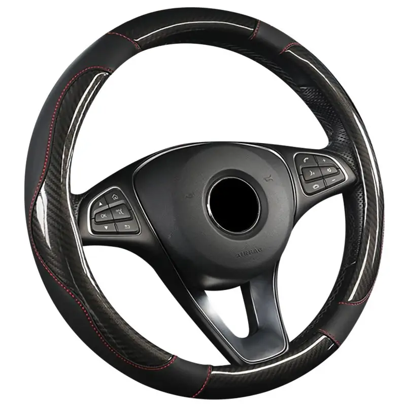 Four Seasons Universal Leather Car Steering Wheel Cover Carbon Fiber Car Steering Wheel Cover