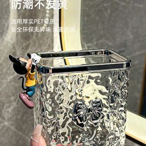 No-Drill Wall Mounted <b>Toothpaste</b> <b>Holder</b> Rectangular Transparent Gray Bathroom Storage Box For Toothbrush And Makeup Brush - Product Image 2
