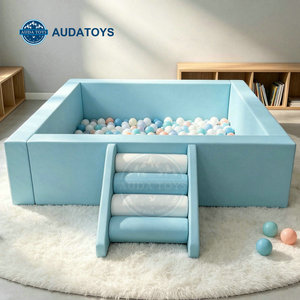 Piscine à balles intérieure personnalisée bleu pastel avec toboggan, 6,5 pieds, capacité 100-500 kg, pour écoles, centres commerciaux, résidences, fêtes - Location disponible - Product Image 1