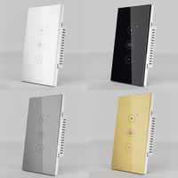 Interrupteur tactile intelligent Wi-Fi personnalisable 240V Tuya Alexa Google pour maison connectée, avec variateur de lumière et prise neutre, pour résidence et bureau