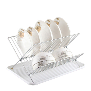 Organizador de Cubiertos de Cocina DS1499, Escurridor de Platos Plegable de Acero Inoxidable, Escurridor de Platos Plegable de 2 Niveles - Product Image 6